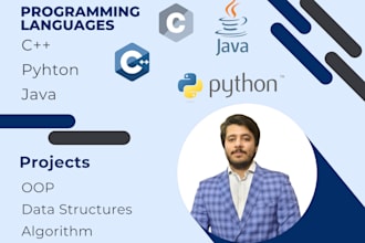 do codes for oop and data structure in python c cpp java
