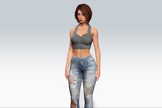 design 3d game character,unreal engine,hyper realistic model,texture 3d, animate