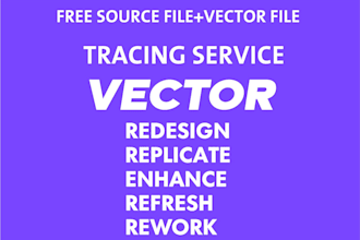 enhance, revamp, redesign, rework, refresh, copy logo into vector