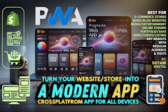 build progressive web app, pwa, turn your website or store into a modern app