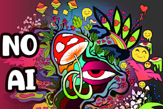 create trippy psychedelic art and coloring pages