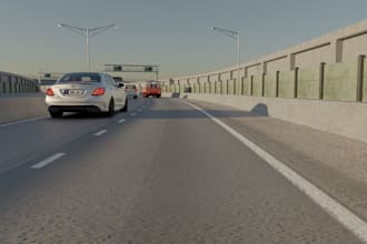 create road canal tunnels,3d animation reconstruction of road car accident
