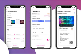 build a event booking app,ticket booking app,live concert app,live streaming app