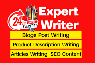 write SEO optimized blogs, articles, web content, and product description