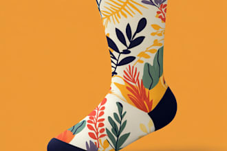 draw a custom and unique socks design art for you