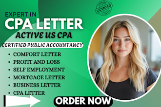 audit financial statement, US CPA letter, income verification, notary letter