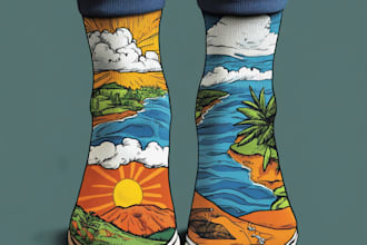 draw unique socks design or sketch for you