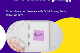 do bookkeeping in quickbooks online, xero,wave,zoho cleanup, bank reconciliation