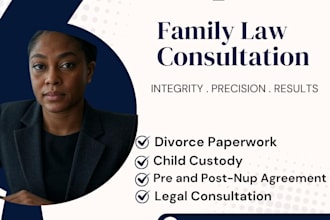 provide legal advice on divorce, child custody, alimony, US family lawyer