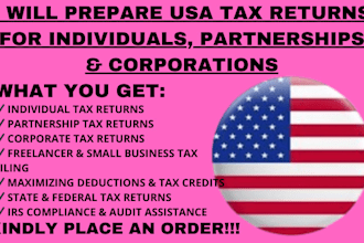 prepare USA tax returns for individuals, partnerships and corporations