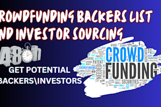 provide real crowdfunding backers list for your campaign, do investor sourcing