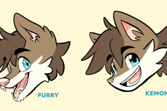 draw furry headshot canine fenine furry oc fursona art anthro original character