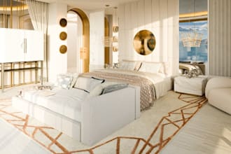 design 3d floor plan layout,master bedroom, wall design, furniture, revit render