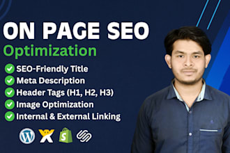 provide on page SEO for your wordpress, shopify, wix, and squarespace