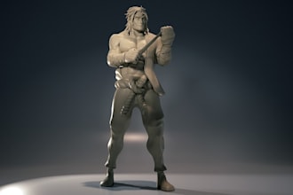do 3d action figure, digital sculpt, 3d statue, 3d toy, 3d model for 3d printing