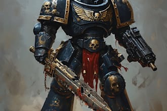 make your favorite warhammer 40k character art illustration