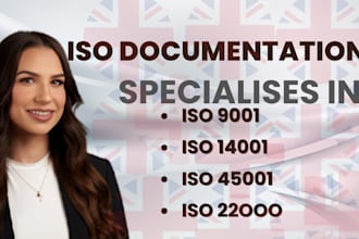 create iso 9001, 14001, and 45001 documentation and support certification