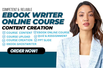 create online course content course development   ebook writer lessons plan ppt