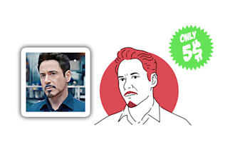draw minimalist flat line avatar portrait illustration