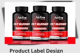 do product label design or supplement label and 3d bottle mockup in 48 hours