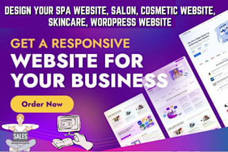design your spa website, salon, cosmetic website, skincare, wordpress website