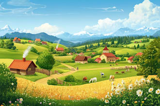 make vector landscape, illustrations, background and scenery