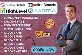 be your gohighlevel funnel builder, groove funnel, kartra, clickfunnels expert