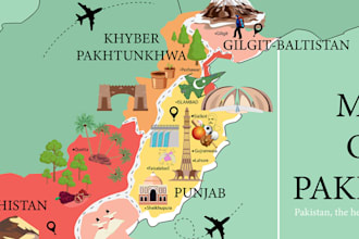 draw vector map illustration, event map, festivals, and city map