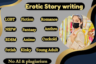 ghostwrite your romance erotic and bdsm stories or books