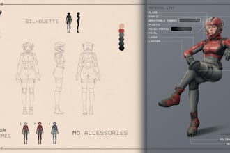 draw concept sheet, art or illustation of your character