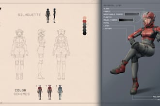 draw concept sheet, art or illustation of your character