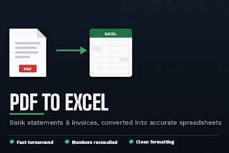 convert PDF bank statements and invoices to excel