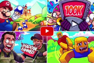 cartoon thumbnails for youtube in any style, anime thumbnail