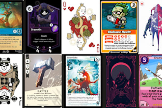 design custom playing card game illustration card game design board game art