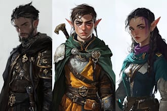 do a fantasy character dnd art and d and d character