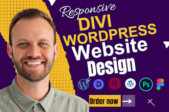 create a stunning divi wordpress website, design or redesign divi website
