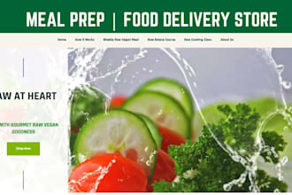 design meal prep shopify store vegan store coffee store food delivery website