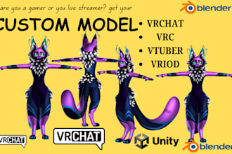 custom vrchat avatar, vr chat model, furry, vrc, vr character, nsfw full rigging
