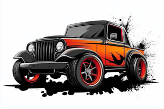 draw vector cartoon car illustration for your t shirt