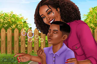 create children storybook illustration and cover