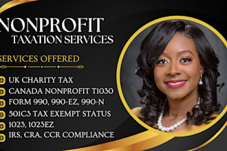 501c3, 990, 990ez, 990n,1023, 1023ez, tax exempt for UK, US, canada nonprofit
