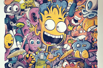 draw amazing cartoon doodle art and character illustrations