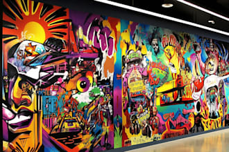 create custom graffiti art designs murals and wall arts
