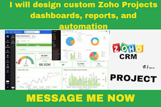 design custom zoho projects dashboards, reports, and automation