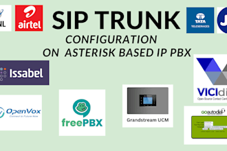 do configure you sip trunk of jio airtel bsnl tata with asterisk
