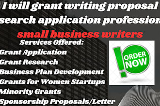 grant writing proposal research application professional small business writers