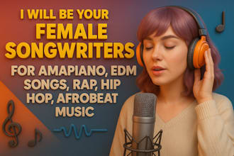 be your female songwriters for amapiano edm songs rap hip hop afrobeat music