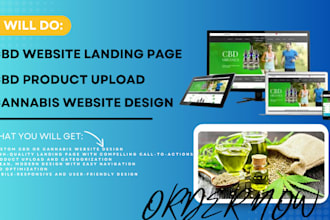 do cbd website landing page, cbd product upload, cannabis website design