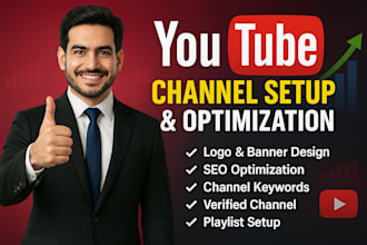 create and set up a professional youtube channel with logo