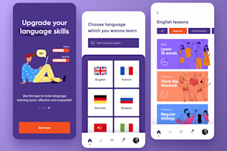 develop language learning app, educational app, and translator app,